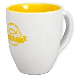 Taza "Ichthys" - Cerámica blanco/amarillo (*NUEVA*) - Imagen 1 de 1