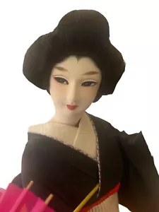 Geisha giapponese donna in kimono tradizionale fatto a mano 100% seta alto 17" - Foto 1 di 9