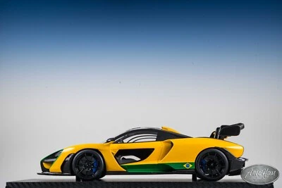 1/18 Tecnomodel 2018 McLaren Senna bandera de Brasil amarilla 🤝También abierto para intercambios 🤝 Foto 1 de 4