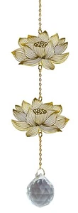 Kristallobjekt Suncatcher Fensterdekoration "Lotus" Metall 6x40cm - Bild 1 von 1