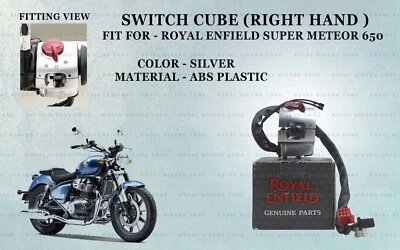 Royal Enfield lado derecho "Cubo interruptor plateado para Super Meteor 650" Foto 1 de 4