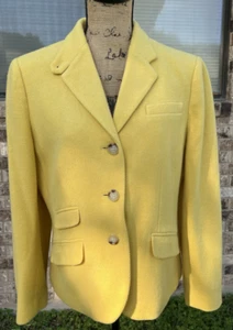 Lauren Ralph Lauren Women's Petite Wool Blazer Yellow 14P - Picture 1 of 7