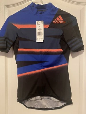 Adidas Women's Fitted Adistar Cycling Jersey FJ6599 Blue/Blk Sz S NWT $160 - Image 1 of 4