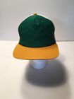Trucker Hat Baseball Cap Plain No Logo Green And White With Gold Brim Adjustable