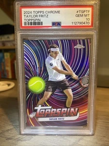 2024 Taylor Fritz Topps Chrome Tennis TOPPSPIN Refractor Insert SSP PSA 10 - Picture 1 of 1