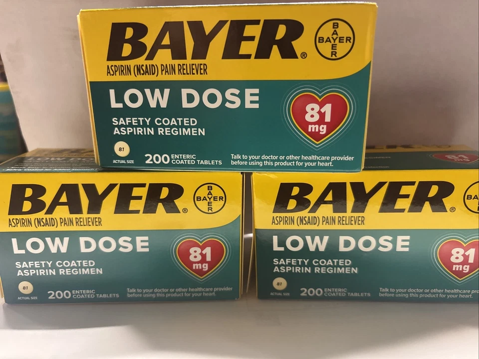 Bayer Dosis Baja 81mg - Analgésico - 200ct - Paquete Triple Foto 1 de 1