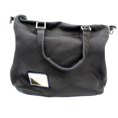 L.A.M.B. Bolso Hobo de Cuero Gwen Stefani Negro Azul Grande Y2K Bolso Slouchy Foto 1 de 4