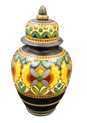 🇳🇱 Holland Vase 38cm mit Deckel 🌷 Handbemalt • Bunte Keramik - Bild 1 von 4