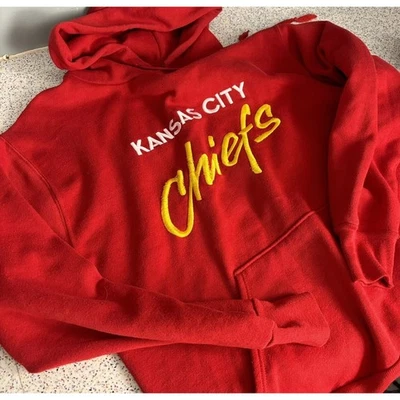 Sudadera con Capucha Roja Vintage Kansas City Chiefs Logo 7 Mujer’s Grande Hombre’s Mediana Roja KC Foto 1 de 4
