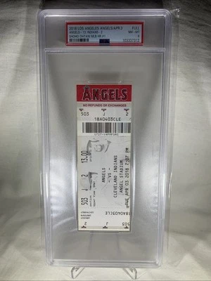 Boleto 2018 Angels vs Indians First Shohei Ohtani 1st MLB Home Run HR PSA 8 Foto 1 de 2