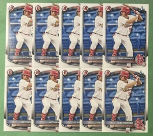 (10) JJ Wetherholt 1st Rookie Card Lot 2025 Bowman #BP-22 St. Louis Cardinals RC - Picture 1 of 1