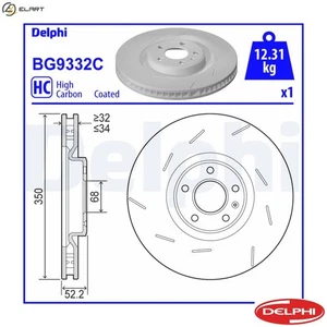 2x BRAKE DISC BG9332C FOR PORSCHE MCN.CC MCY.PA/NB/NA 2.0L 4cyl MACAN 3.6L 6cyl - Picture 1 of 9