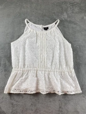 Nicole By Nicole Miller Women’s Halter Top XL White Lace Stretch Lined C35 - Image 1 of 4