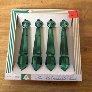 Ornamenti natalizi vintage Bradford prisma infrangibile ghiacciolo ~VERDE~ - Foto 1 di 4