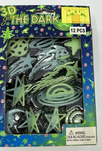 12 pieces Stars and Planets Glow In The Dark - New FREE Shipping - Picture 1 of 4