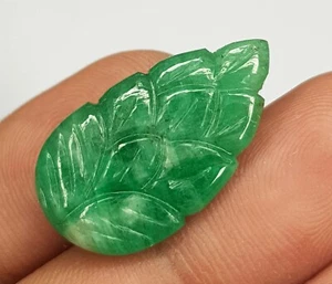 10.00 Ct Natural Emerald Handmade Carving Leaf Shape Untreated Gemstone - Picture 1 of 8