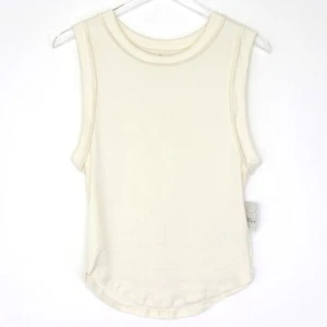 Camiseta sin mangas acanalada Free People We The Free Kate para mujer marfil talla L nueva con etiquetas - Imagen 1 de 12