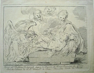Matthias Oesterreich (1716-1778) Jesus Krippe Maria wunderschöne Radierung 1752 - Picture 1 of 6