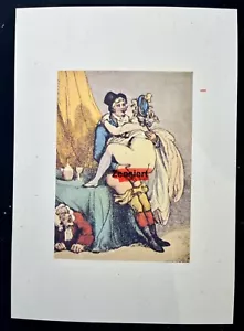 Erotic Artprint Karikatur Th. Rowlandson „Quickie“ 18.Jhdt. Papier de Paille - Bild 1 von 3