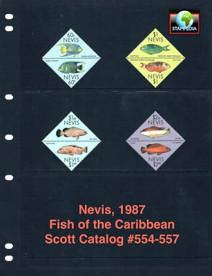 Valor Scott de $6,70 - 1987 NEVIS peces mar Caribe tropical CV MNH NH UMM Foto 1 de 4