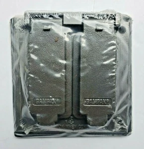 GAMPAK 2 Gang GFCI Cover 14347BR for 1 GFCI Receptacle 1 Duplex or Combo device - Picture 1 of 2
