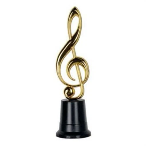 Musical Award Music Note Trophy Gold Plastic Table Top Decoration Size 8.5"  - Imagem 1 de 1