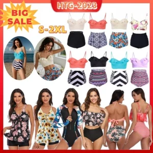Women's High Waist Bikini Set Swimsuit Ruffle 2 PCS Beach Bathing Swimming Suit - Picture 1 of 64