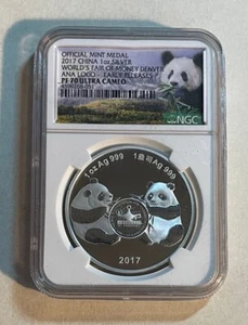 China - 2017 Silver 1 oz. Panda ANA Denver (NGC PF 70) - Picture 1 of 7