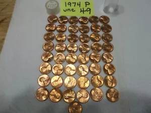49 L974 P Stempelglanz und 46 1975 P bankfrisch LINCOLN Memorial Cent - Bild 1 von 8