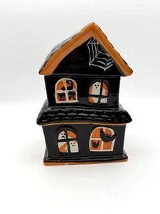 Haunted House Treat Barattolo Conservazione Alimenti con Coperchio Halloween Terracotta Biscottiera Barattolo - Foto 1 di 7