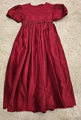 Strasburg Btq. Xmas Holidays Sash CrinolineSlip 100% Silk Dress Girl Sz 6Y - Image 1 of 4
