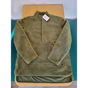 NIKE YOGA SHERPA FLEECE PULLOVER LOOSE FIT 1/2 BUTTON SWEATSHIRT COZY sz M - Picture 1 of 8