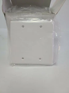 Blank 2-Gang Wall Plate Cover Outlet Faceplate White - Picture 1 of 4