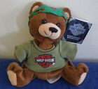 Harley Davidson Bean Bag Plush Stuffed Animal NWT Bear Green Bandana 6" 1998