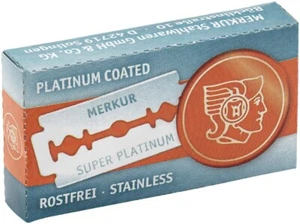 MERKUR SUPER PLATINUM 10 Rasierklingen für Rasierhobel & Shavette ROSTFREI - Picture 1 of 4