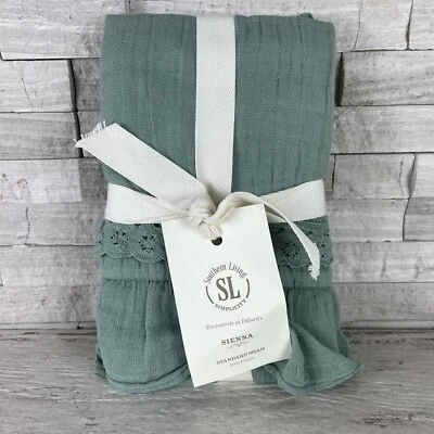 Southern Living Simplicity NWT 100% Cotton Sienna Standard Sham Green 20" x 26” - Image 1 of 4