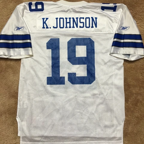 vtg Keyshawn Johnson Jersey Dallas Cowboys reebok white 2000s on field sz L Cover