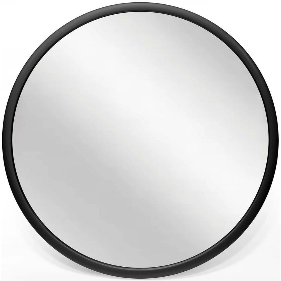 Infinity Instruments Wall Mirror Matte Black Framed Keyhole Hanging 22"W x 22" H - Image 1 of 4
