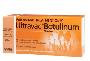 Zoetis Ultravac Botulinum Vaccine 250ml Prevent Botulism Cattle Sheep Farming - Picture 1 of 12