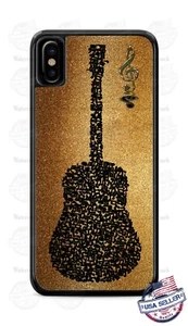 Vintage Guitar Musical Notes Phone Case Cover For iPhone Samsung LG Google  - Picture 1 of 7