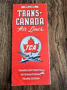 Trans Canada Airlines Timetable March 1 1951 with Route Map Inside. - Picture 1 of 2