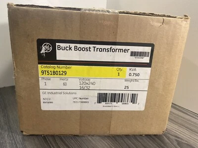 Sealed GE 9T51B0129 Buck Boost Dry Encapsulated Transformer .750kVA 1Ph 120/240V - Image 1 of 4