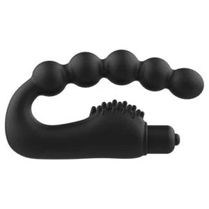 Vibratore anale per massaggio prostata dildo a sfere vibrante in silicone black - Foto 1 di 5