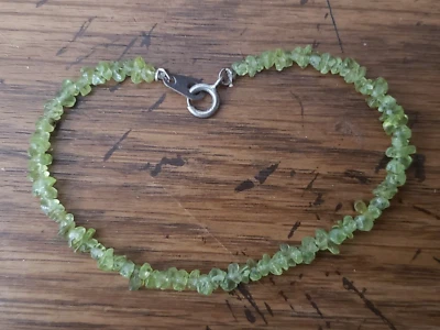 Genuine NATURAL * PERIDOT *  STONE BRACELET, 7.25 INCHES Long, Handmade in USA - Image 1 of 4