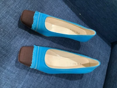 Tacones Prada azul turquesa y chocolate EU 36,5 Foto 1 de 4