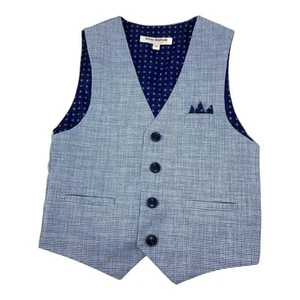 Isaac Mizrahi Blue Button Front Vest Size 5 NWOT - Picture 1 of 5