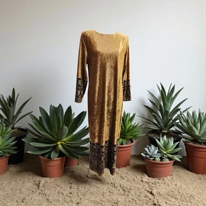 Vintage Neiman Marcus Ruth Norman Kaftan Crush Velvet Size Medium EUC - Picture 1 of 9