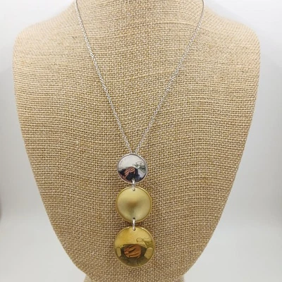 Collar colgante vintage de plata esterlina y latón RLM Studio Robert Lee Morris  Foto 1 de 4