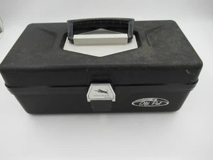 Caja de aparejos de pesca vintage Old Pal de plástico negro 1 bandeja "Mira" - Imagen 1 de 15