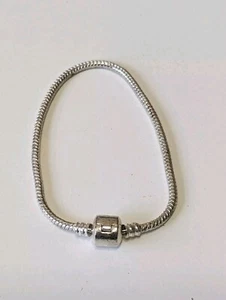 PULSERA SERPIENTE PLACA PLATA 7,5" NUEVA SIN ETIQUETAS CON TAPA CIERRE A PRESIÓN - Imagen 1 de 9